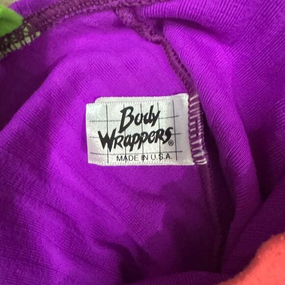 Vintage Body Wrappers Women's M One Piece Athletic Romper Bright Purple 80s Aero - Picture 6 of 7